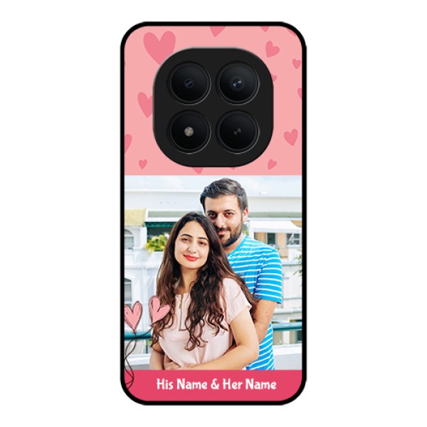 Xiaomi Redmi Note 15 Pro Plus 5G Custom Glass Phone Case - Love Design Peach Color