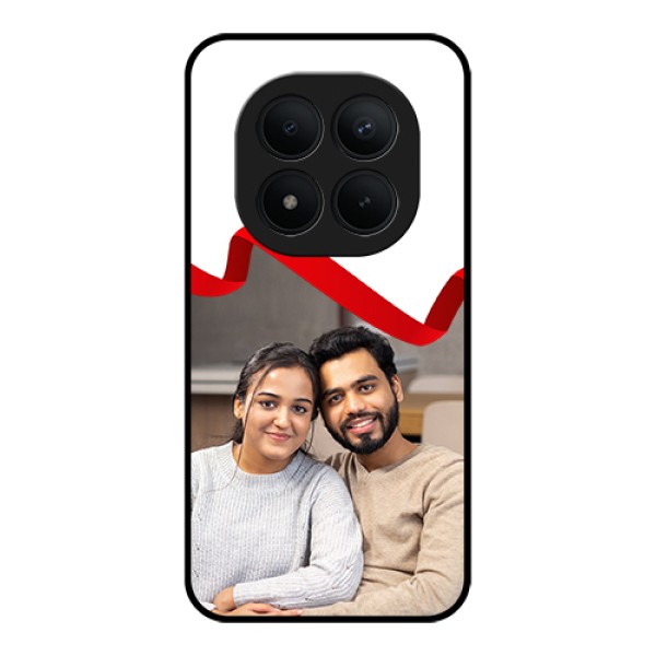 Xiaomi Redmi Note 15 Pro Plus 5G Custom Glass Phone Case - Red Ribbon Frame Design Xiaomi Redmi Note 15 Pro Plus 5G Custom Glass Phone Case - Red Ribbon Frame Design