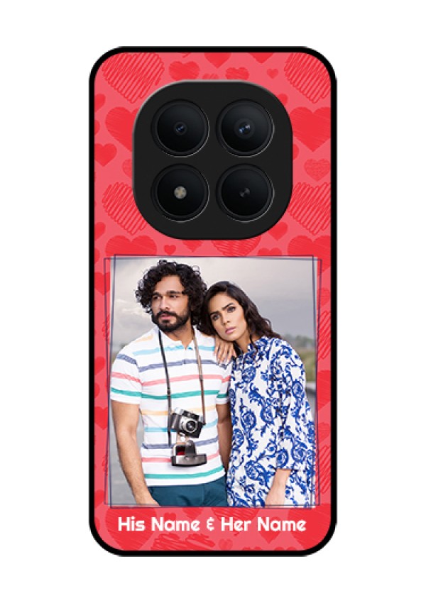 Xiaomi Redmi Note 15 Pro Plus 5G Custom Glass Phone Case - With Red Heart Symbols Design