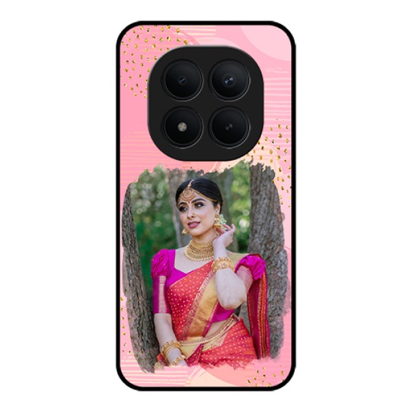 Xiaomi Redmi Note 15 Pro Plus 5G Custom Glass Phone Case - Gold Glitter Splash Design