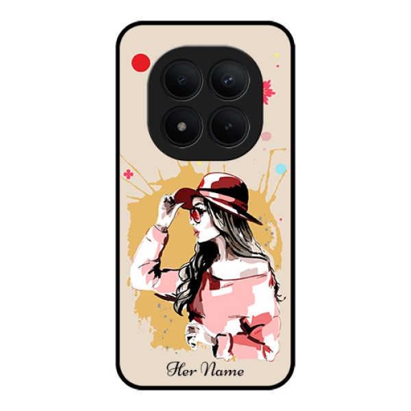 Xiaomi Redmi Note 15 Pro Plus 5G Custom Glass Phone Case - Women With Pink Hat Design Xiaomi Redmi Note 15 Pro Plus 5G Custom Glass Phone Case - Women With Pink Hat Design