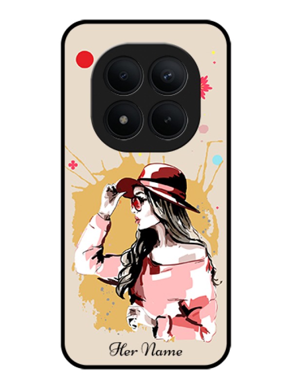 Custom Xiaomi Redmi Note 15 Pro Plus 5G Custom Glass Phone Case - Women With Pink Hat Design