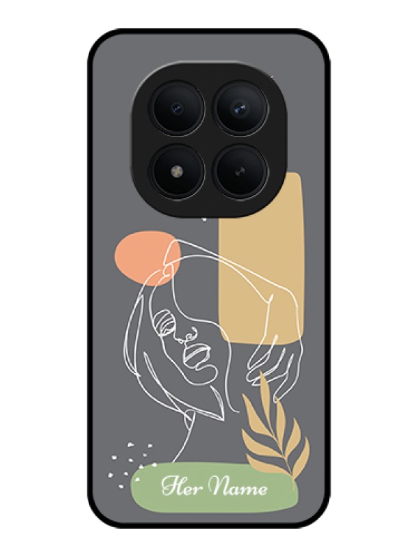 Custom Xiaomi Redmi Note 15 Pro Plus 5G Custom Glass Phone Case - Gazing Woman Line Art Design