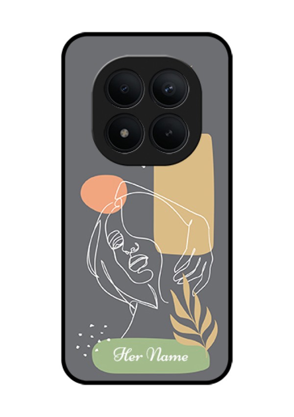 Xiaomi Redmi Note 15 Pro Plus 5G Custom Glass Phone Case - Gazing Woman Line Art Design