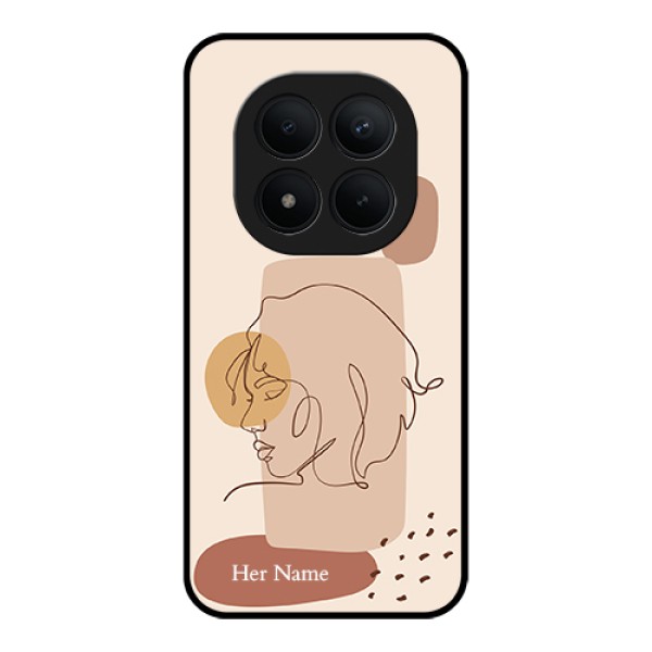 Xiaomi Redmi Note 15 Pro Plus 5G Custom Glass Phone Case - Calm Woman Line Art Design