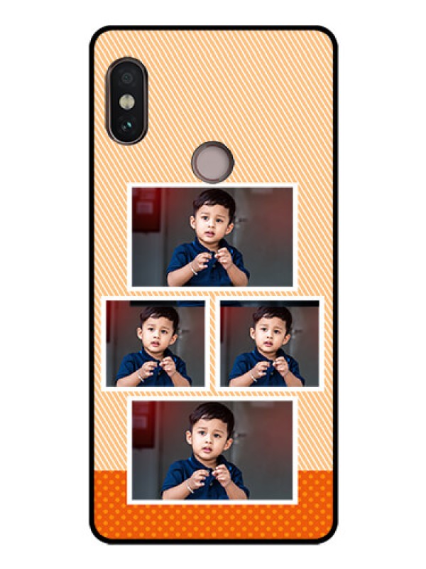 Custom Redmi Note 5 Pro Photo Printing on Glass Case  - Bulk Photos Upload Design