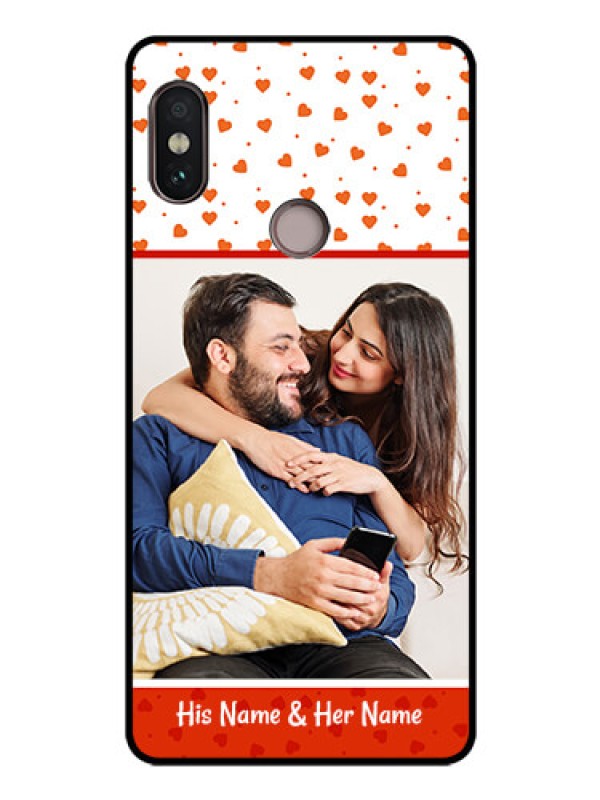 Custom Redmi Note 5 Pro Custom Glass Phone Case  - Orange Love Symbol Design