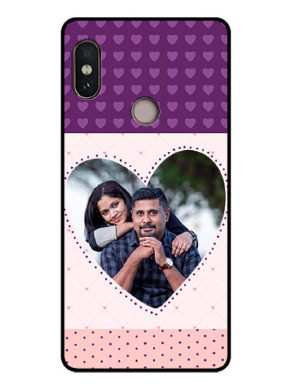 Custom Redmi Note 5 Pro Custom Glass Phone Case  - Violet Love Dots Design