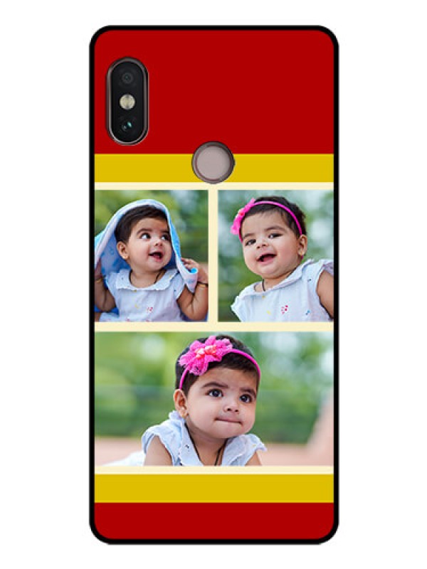 Custom Redmi Note 5 Pro Custom Glass Mobile Case  - Multiple Pic Upload Design