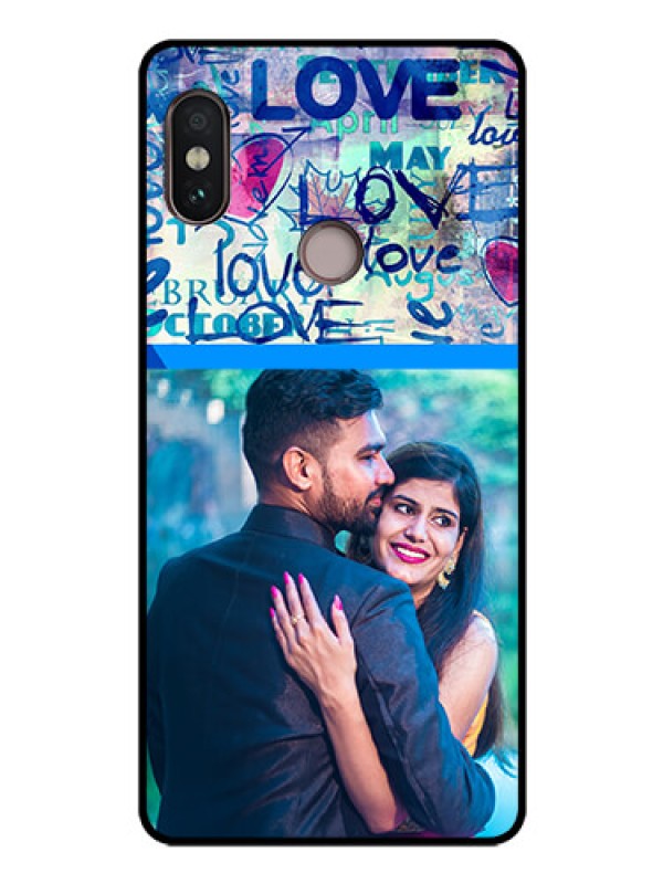 Custom Redmi Note 5 Pro Custom Glass Mobile Case  - Colorful Love Design