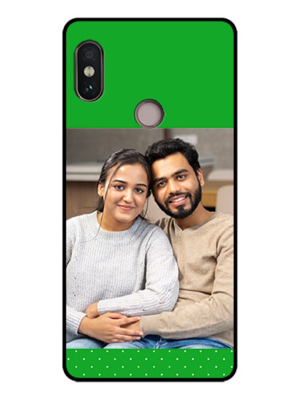 Custom Redmi Note 5 Pro Personalized Glass Phone Case  - Green Pattern Design