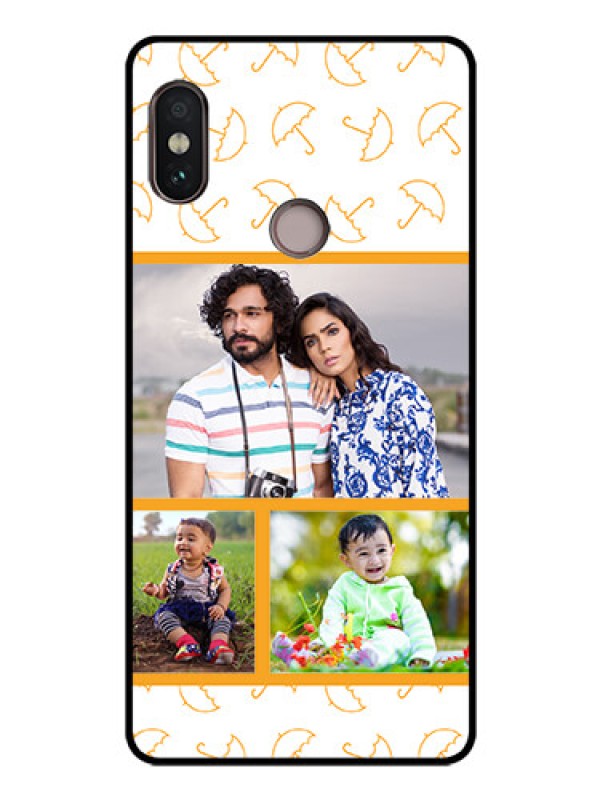 Custom Redmi Note 5 Pro Custom Glass Mobile Case  - Yellow Pattern Design