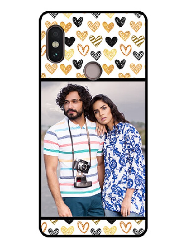 Custom Redmi Note 5 Pro Photo Printing on Glass Case  - Love Symbol Design