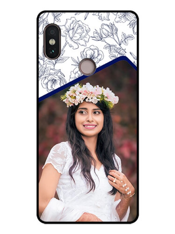 Custom Redmi Note 5 Pro Personalized Glass Phone Case  - Premium Floral Design