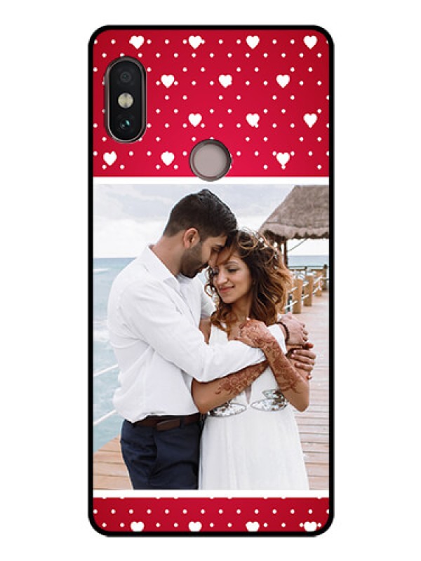 Custom Redmi Note 5 Pro Photo Printing on Glass Case  - Hearts Mobile Case Design