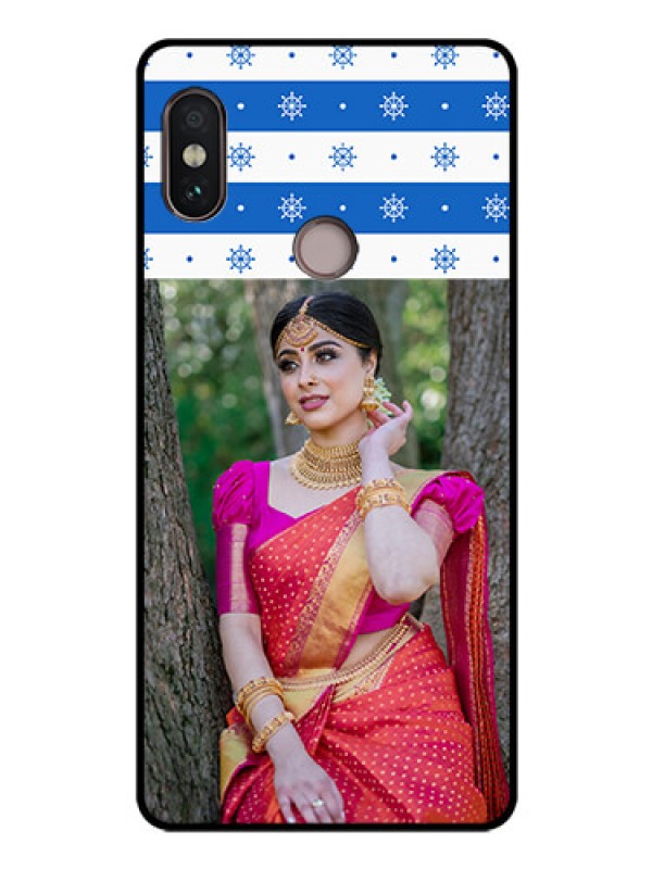 Custom Redmi Note 5 Pro Photo Printing on Glass Case  - Snow Pattern Design