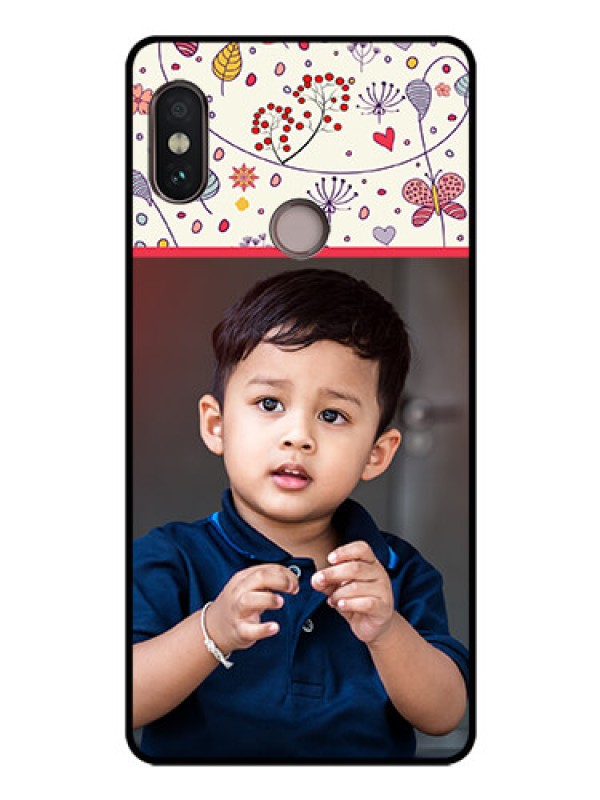 Custom Redmi Note 5 Pro Custom Glass Mobile Case  - Premium Floral Design