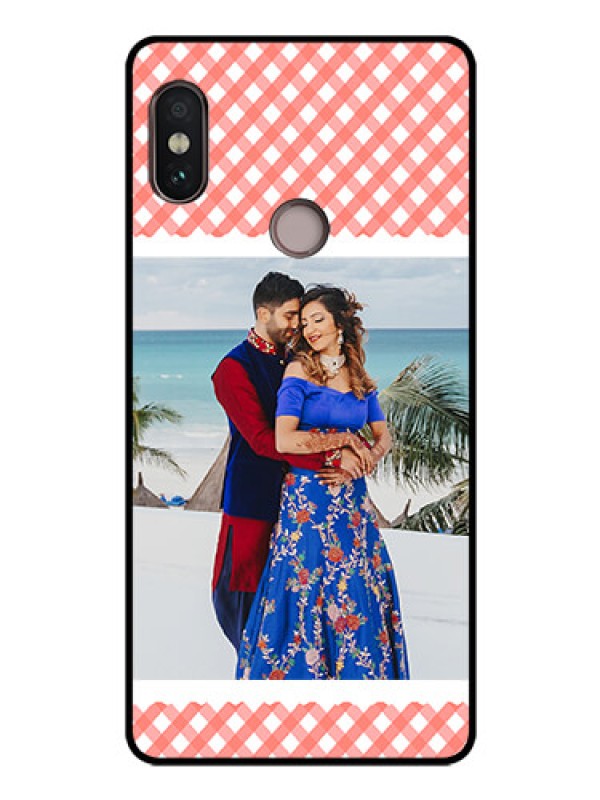 Custom Redmi Note 5 Pro Personalized Glass Phone Case  - Pink Pattern Design