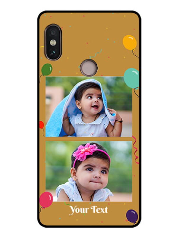 Custom Redmi Note 5 Pro Personalized Glass Phone Case  - Image Holder with Birthday Celebrations Design