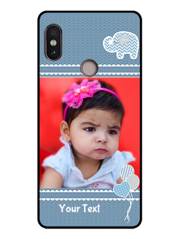 Custom Redmi Note 5 Pro Photo Printing on Glass Case  - with Kids Pattern Design