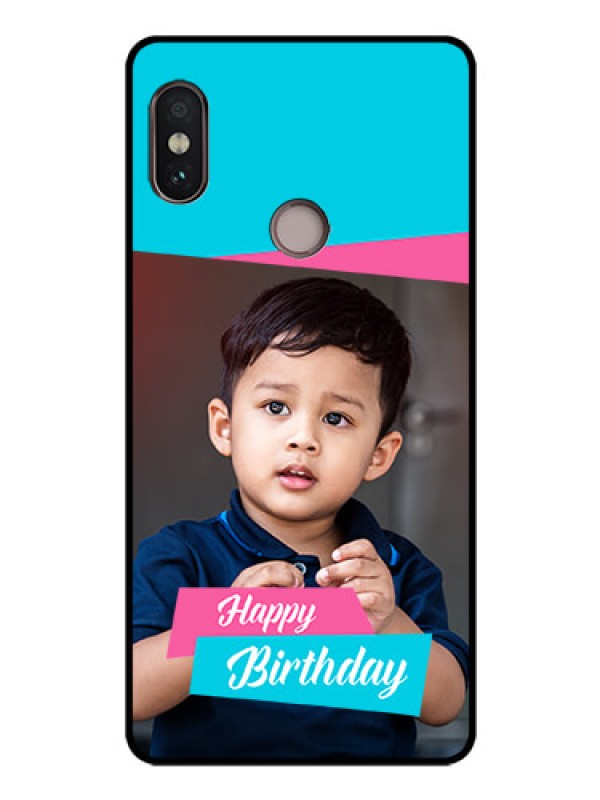 Custom Redmi Note 5 Pro Personalized Glass Phone Case  - Image Holder with 2 Color Design