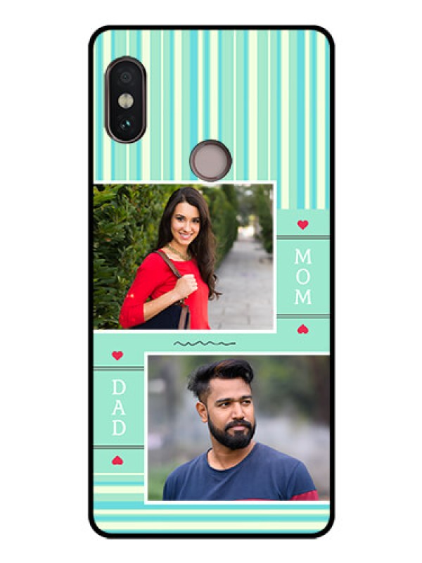 Custom Redmi Note 5 Pro Custom Glass Phone Case  - Mom & Dad Pic Design