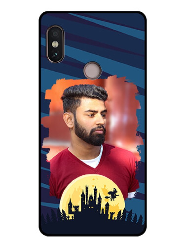 Custom Redmi Note 5 Pro Photo Printing on Glass Case  - Halloween Witch Design 