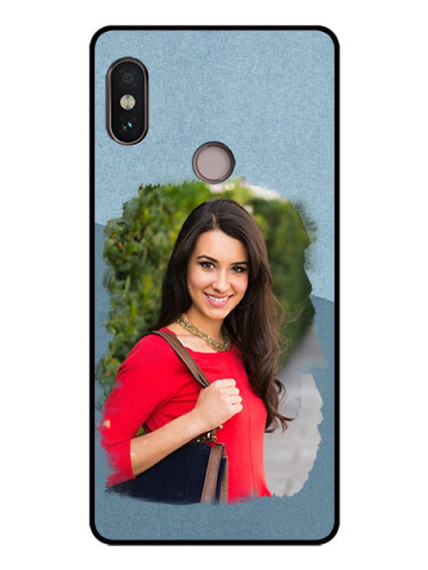 Custom Redmi Note 5 Pro Custom Glass Mobile Case  - Grunge Line Art Design