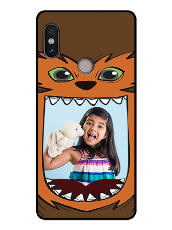 Custom Redmi Note 5 Pro Photo Printing on Glass Case  - Owl Monster Back Case Design