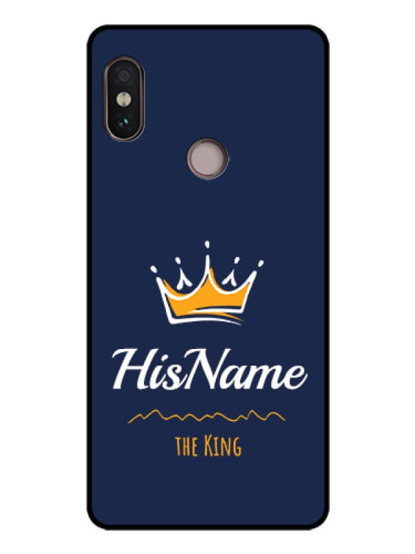 Custom Redmi Note 5 Pro Glass Phone Case King with Name