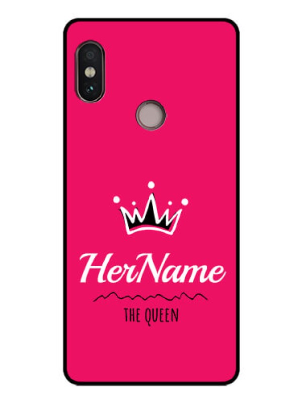 Custom Redmi Note 5 Pro Glass Phone Case Queen with Name