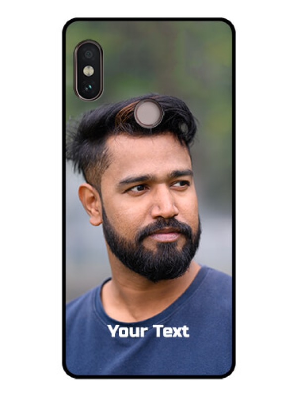 Custom Redmi Note 5 Pro Glass Mobile Cover: Photo with Text