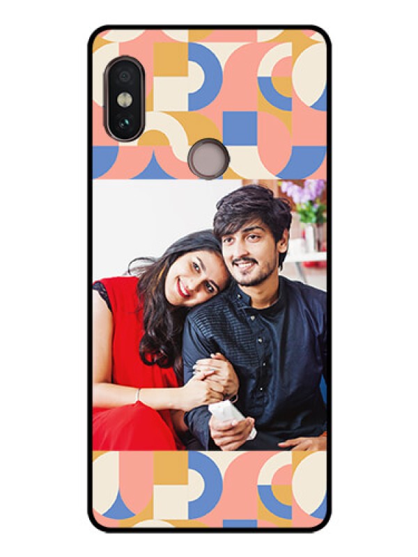 Custom Xiaomi Redmi Note 5 Pro Photo Printing on Glass Case - Semi-circle Maze Pattern Design