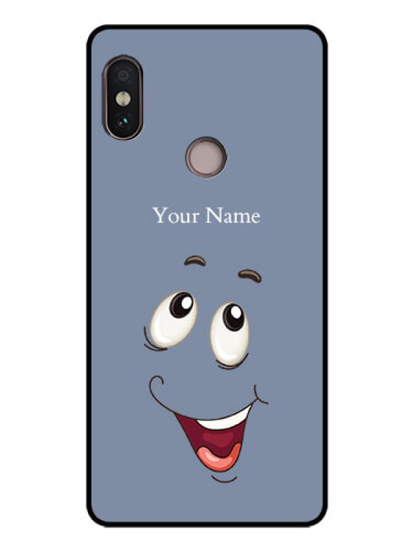 Custom Xiaomi Redmi Note 5 Pro Photo Printing on Glass Case - Laughing Cartoon Face Design