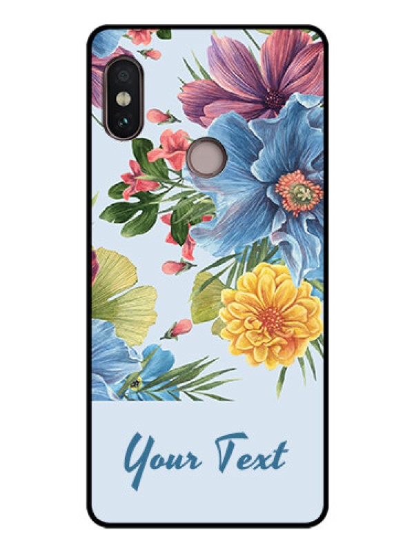 Custom Xiaomi Redmi Note 5 Pro Custom Glass Mobile Case - Stunning Watercolored Flowers Painting Design