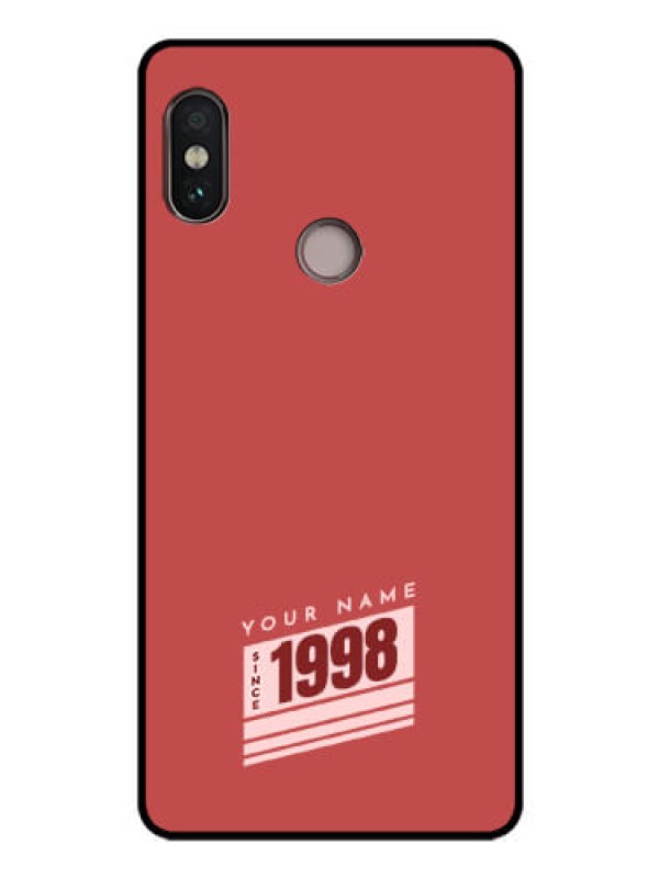 Custom Xiaomi Redmi Note 5 Pro Custom Glass Phone Case - Red custom year of birth Design