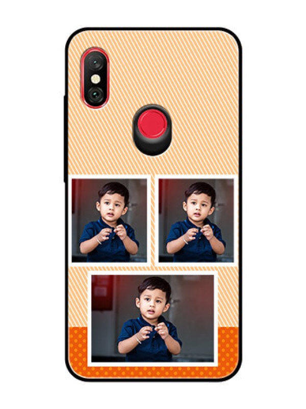 Custom Redmi Note 6 Pro Photo Printing on Glass Case  - Bulk Photos Upload Design