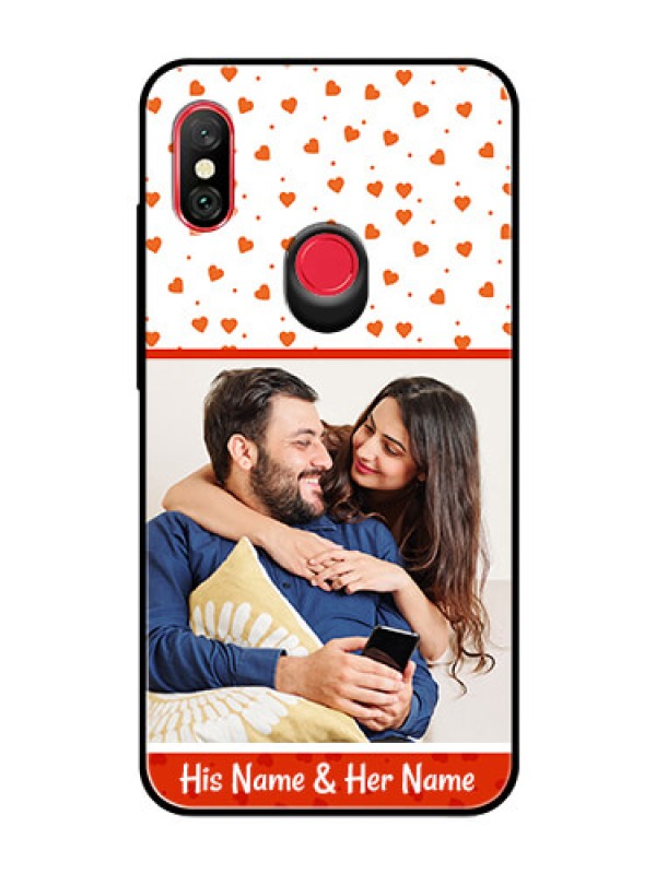 Custom Redmi Note 6 Pro Custom Glass Phone Case  - Orange Love Symbol Design
