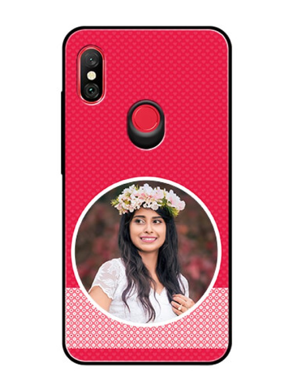 Custom Redmi Note 6 Pro Personalised Glass Phone Case  - Pink Pattern Design