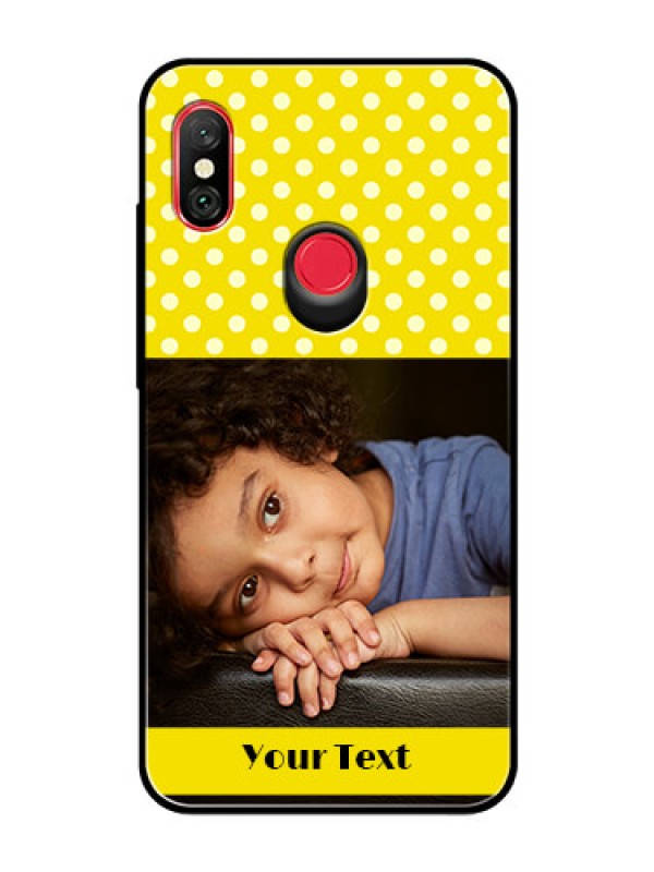 Custom Redmi Note 6 Pro Custom Glass Phone Case  - Bright Yellow Case Design