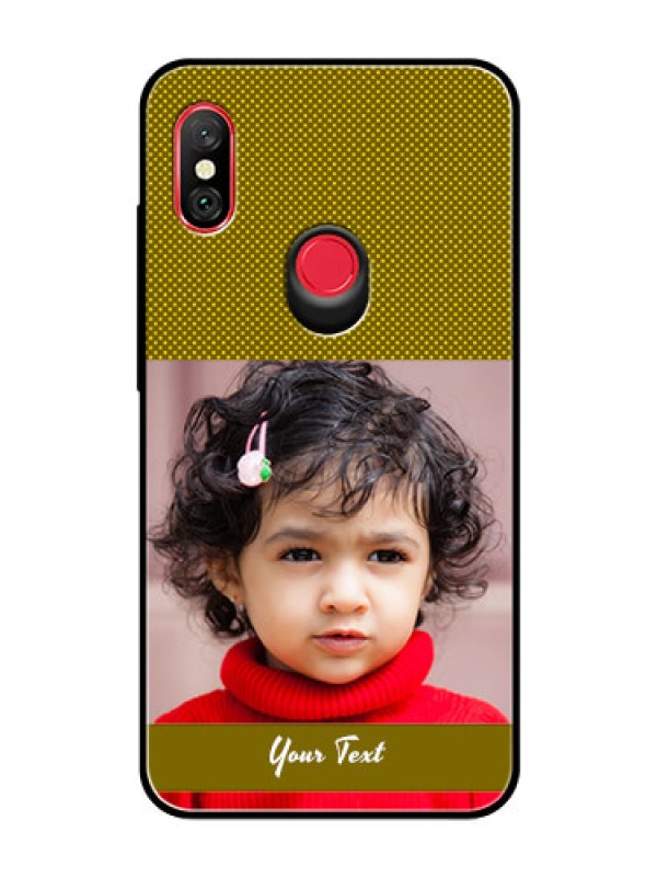 Custom Redmi Note 6 Pro Custom Glass Phone Case  - Simple Green Color Design