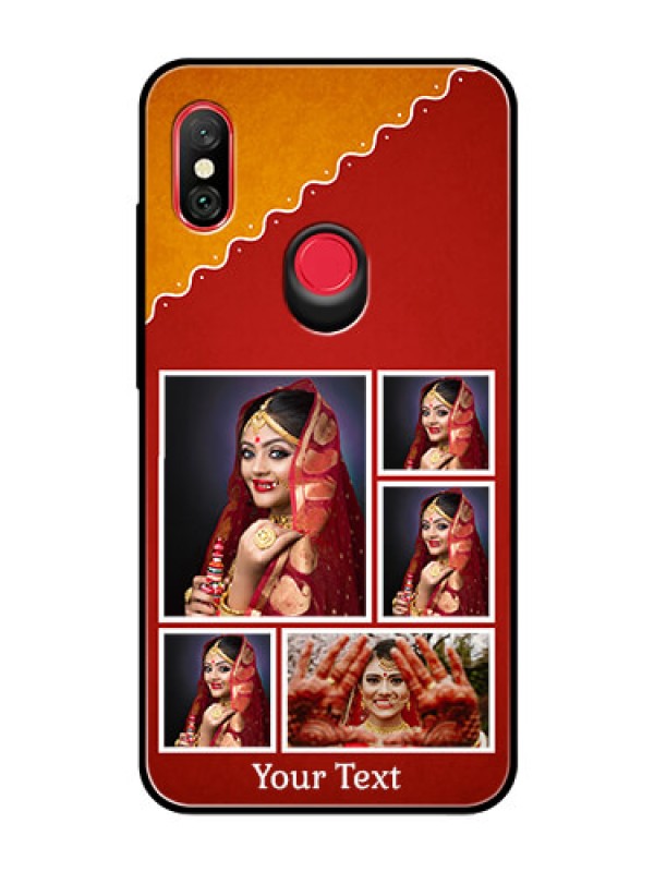 Custom Redmi Note 6 Pro Personalized Glass Phone Case  - Wedding Pic Upload Design