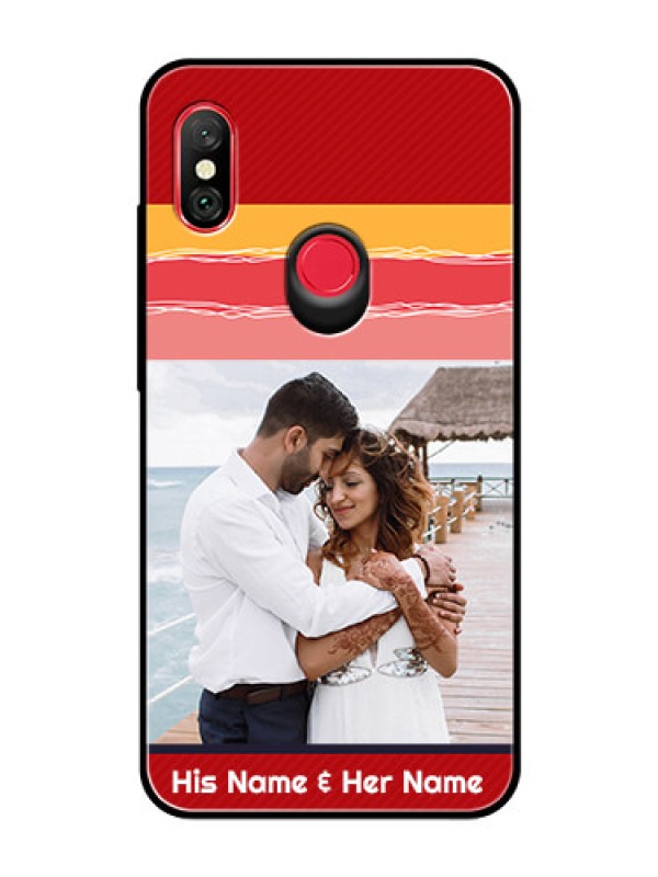 Custom Redmi Note 6 Pro Custom Glass Mobile Case  - Colorful Case Design