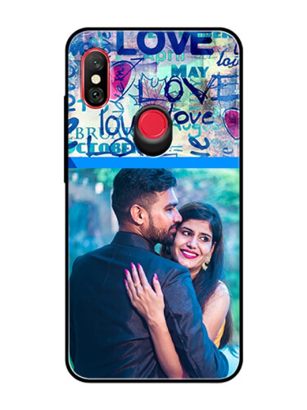 Custom Redmi Note 6 Pro Custom Glass Mobile Case  - Colorful Love Design