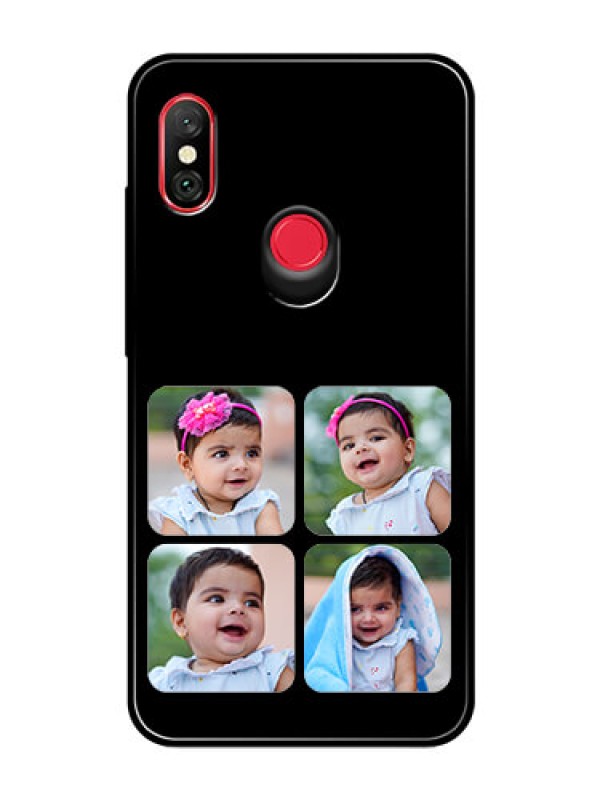 Custom Redmi Note 6 Pro Photo Printing on Glass Case  - Multiple Pictures Design