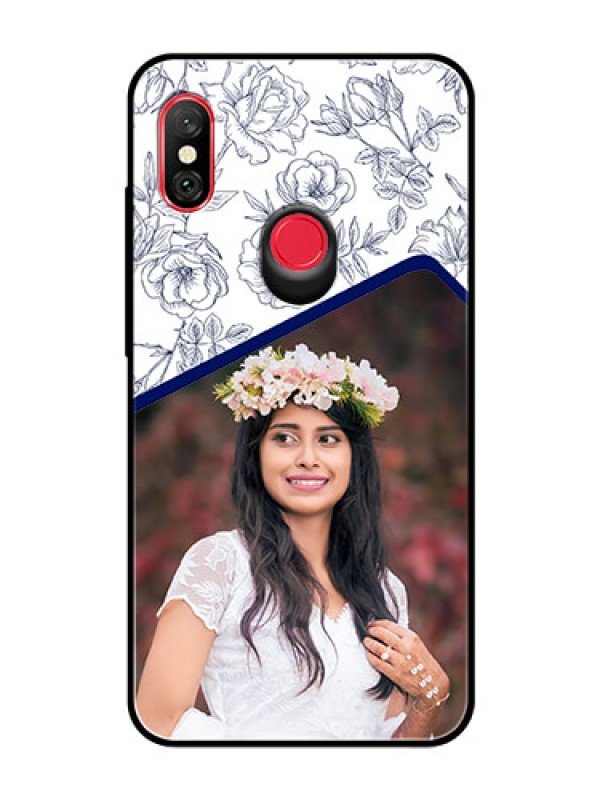 Custom Redmi Note 6 Pro Personalized Glass Phone Case  - Premium Floral Design