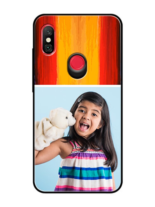 Custom Redmi Note 6 Pro Personalized Glass Phone Case  - Multi Color Design