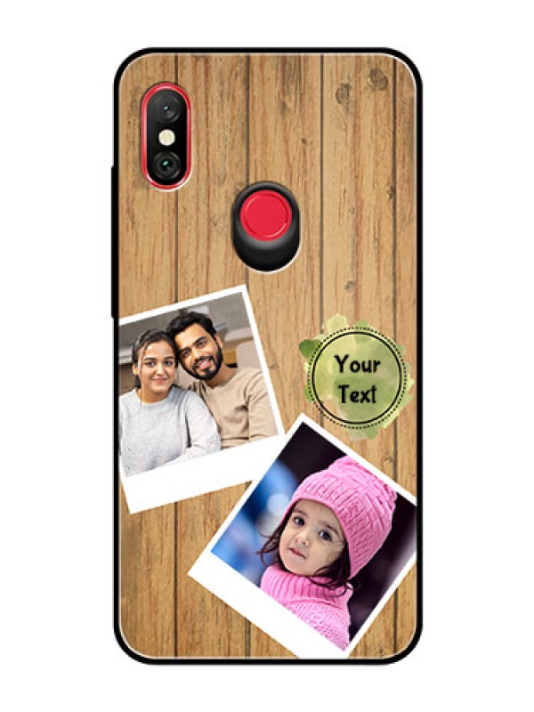 Custom Redmi Note 6 Pro Custom Glass Phone Case  - Wooden Texture Design