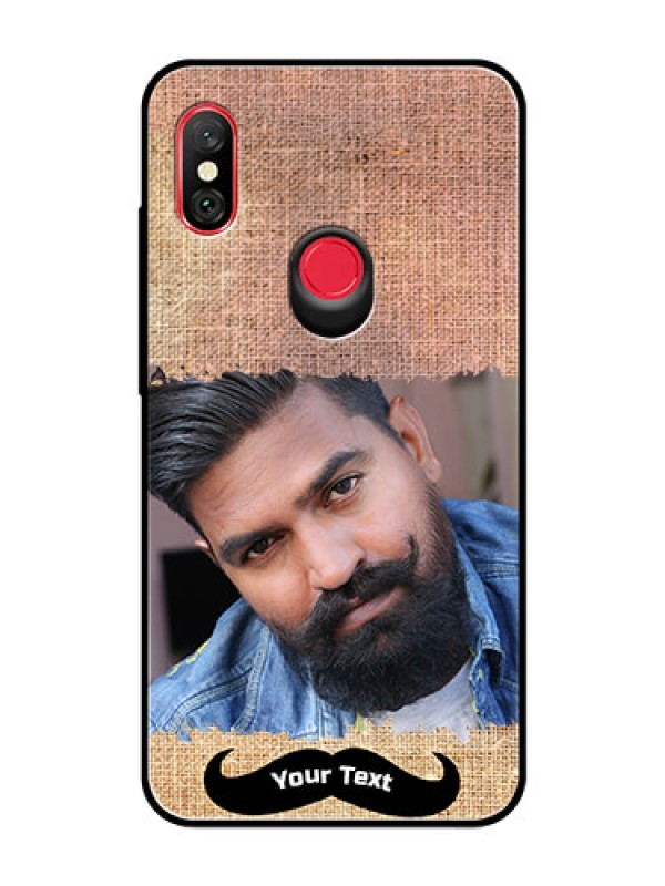 Custom Redmi Note 6 Pro Personalized Glass Phone Case  - with Texture Design