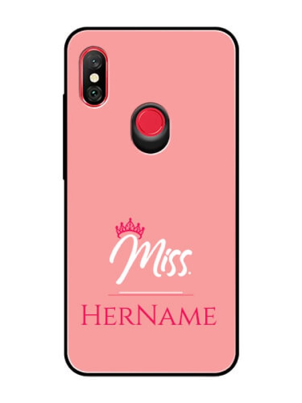 Custom Redmi Note 6 Pro Custom Glass Phone Case Mrs with Name